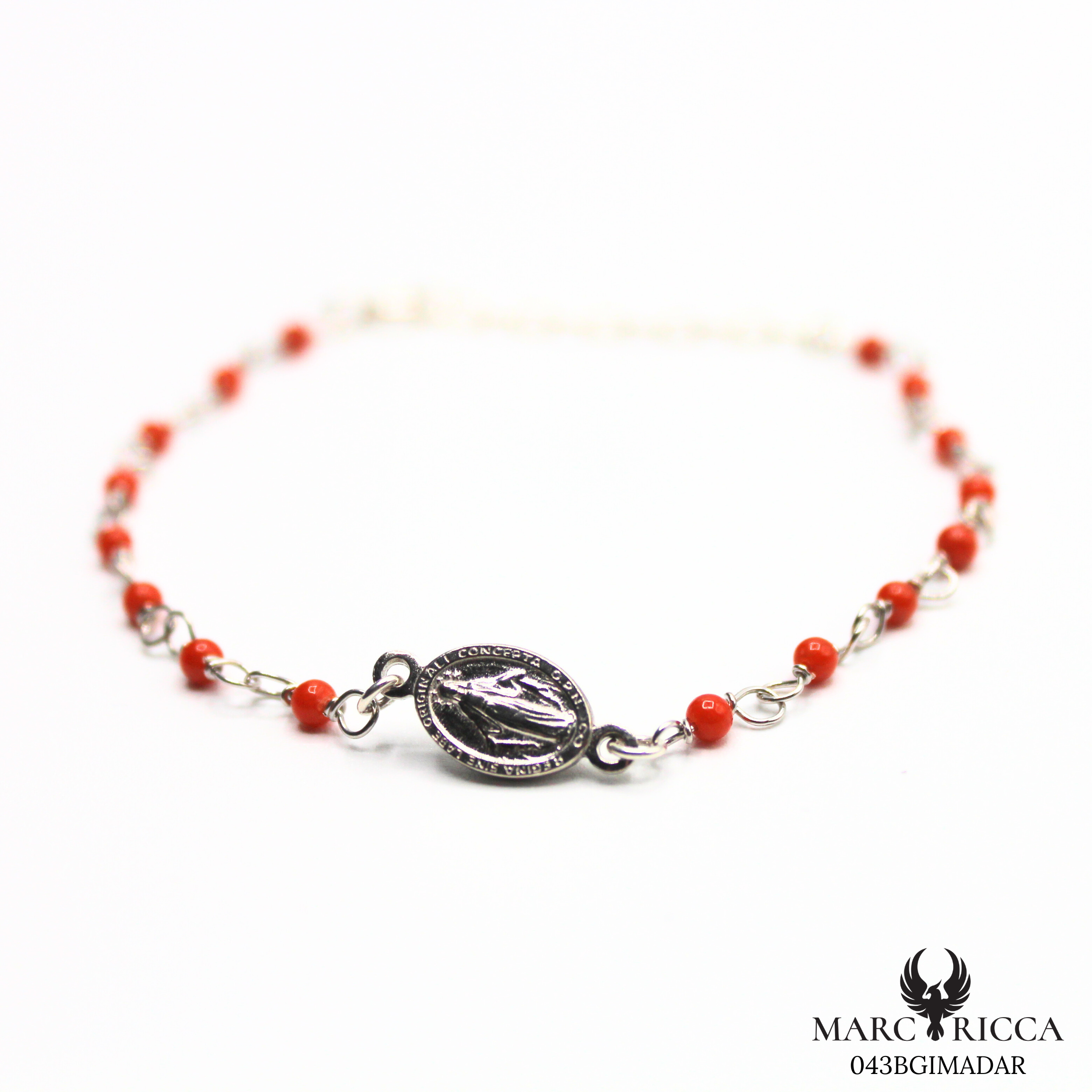 Bracelet Argent Corail Perle & Madone