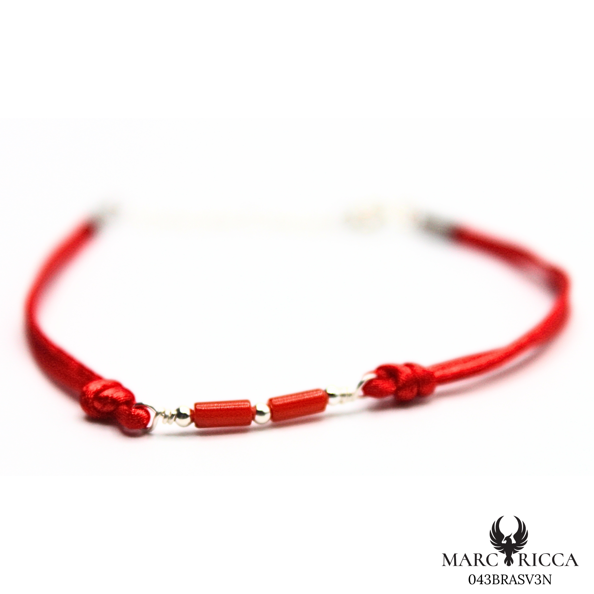 Bracelet Argent Corail Tube & Cordon