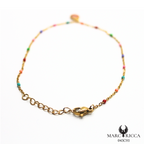 Bracelet Cheville Vermeil Oeil Sainte Lucie & Perle Résine