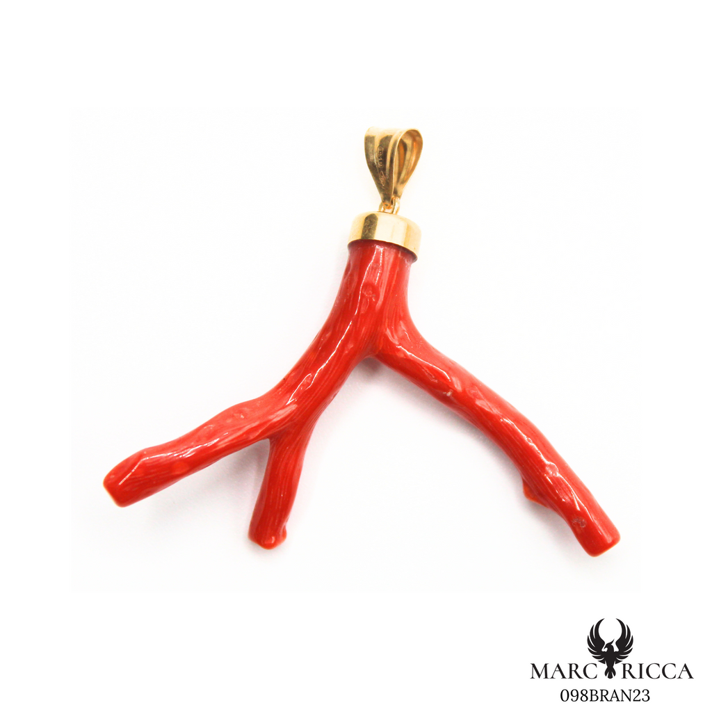 Pendentif Or Corail Branche Pièce Unique