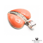 Pendentif Or Corail Rose & Brillant Pièce Unique