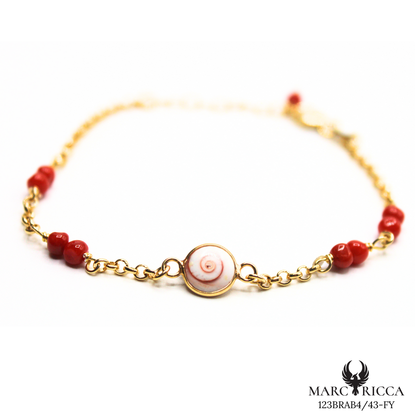 Bracelet Vermeil ou Argent, Corail Perle & Œil Sainte Lucie