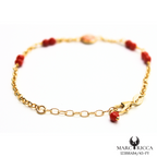 Bracelet Vermeil Corail Perle & Œil Sainte Lucie