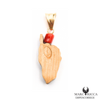 Pendentif Or Corail & Bois De Genévrier Pièce Unique