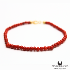 Bracelet Vermeil Corail Rouge Perle 3mm