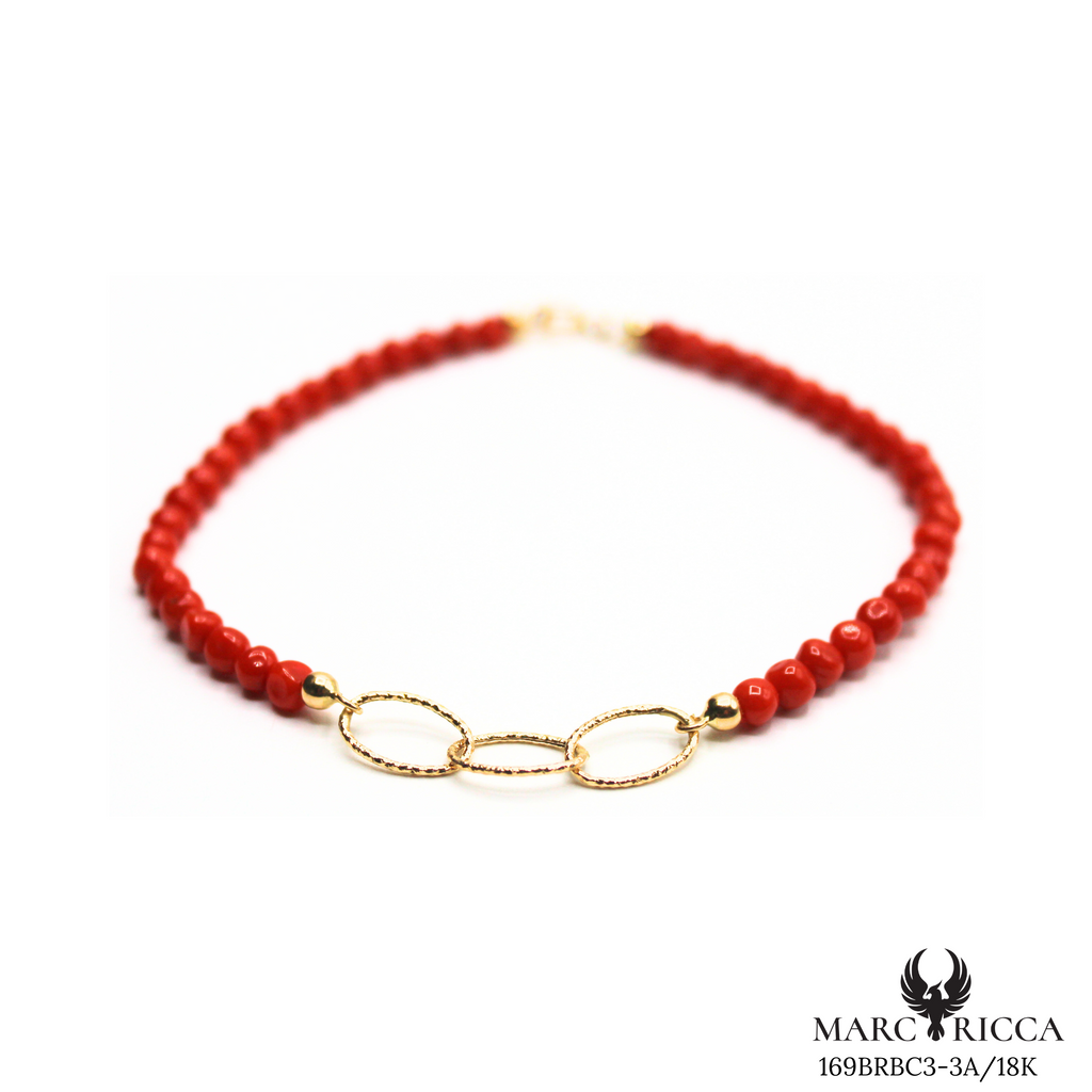 Bracelet Or Corail Cupolino & Triple Anneaux
