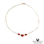 Collier Or Corail Triple Cabochon