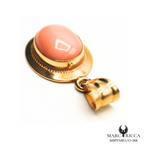 Pendentif Or Corail Cabochon