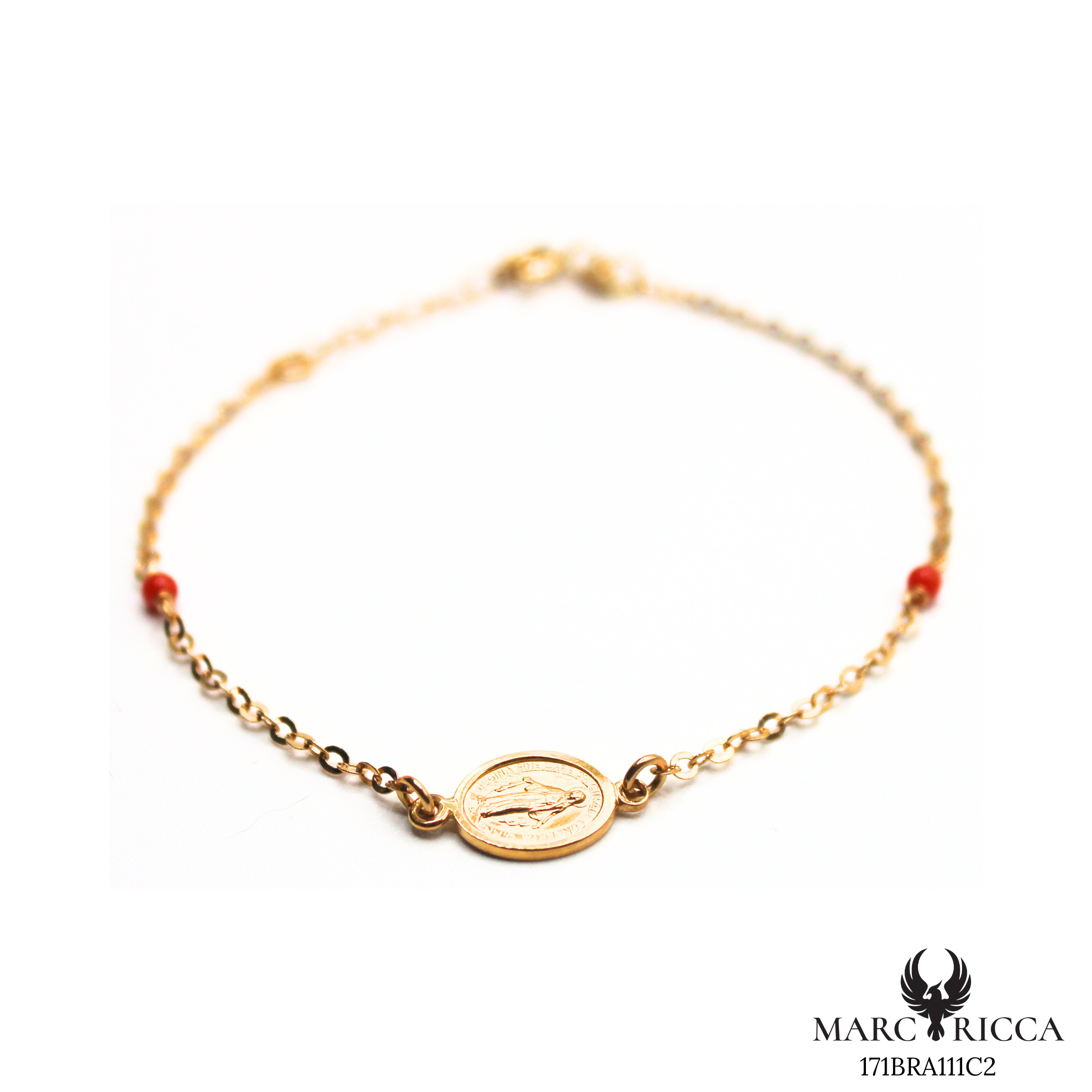 Bracelet Or Corail Perle & Madone