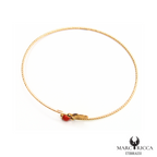 Bracelet Or Jonc Perle Corail & Madone