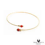 Bracelet Or Jonc Perle Corail & Perle d'Or