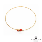 Bracelet Or Jonc Perle Corail & Perle d'Or