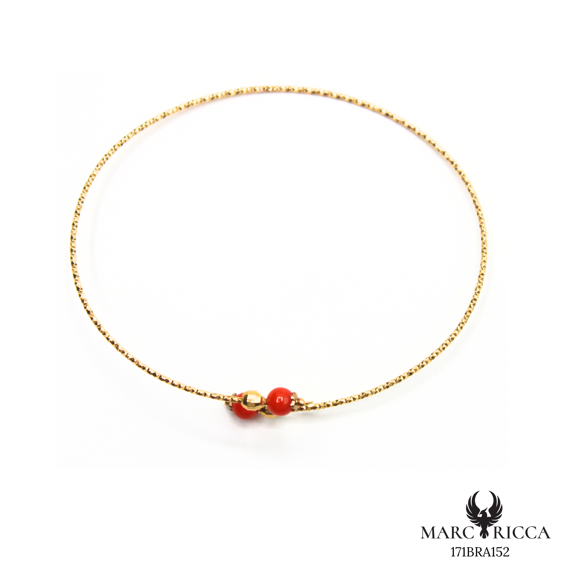 Bracelet Or Jonc Perle Corail & Perle d'Or