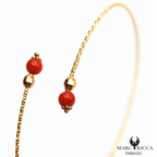 Bracelet Or Jonc Perle Corail & Perle d'Or