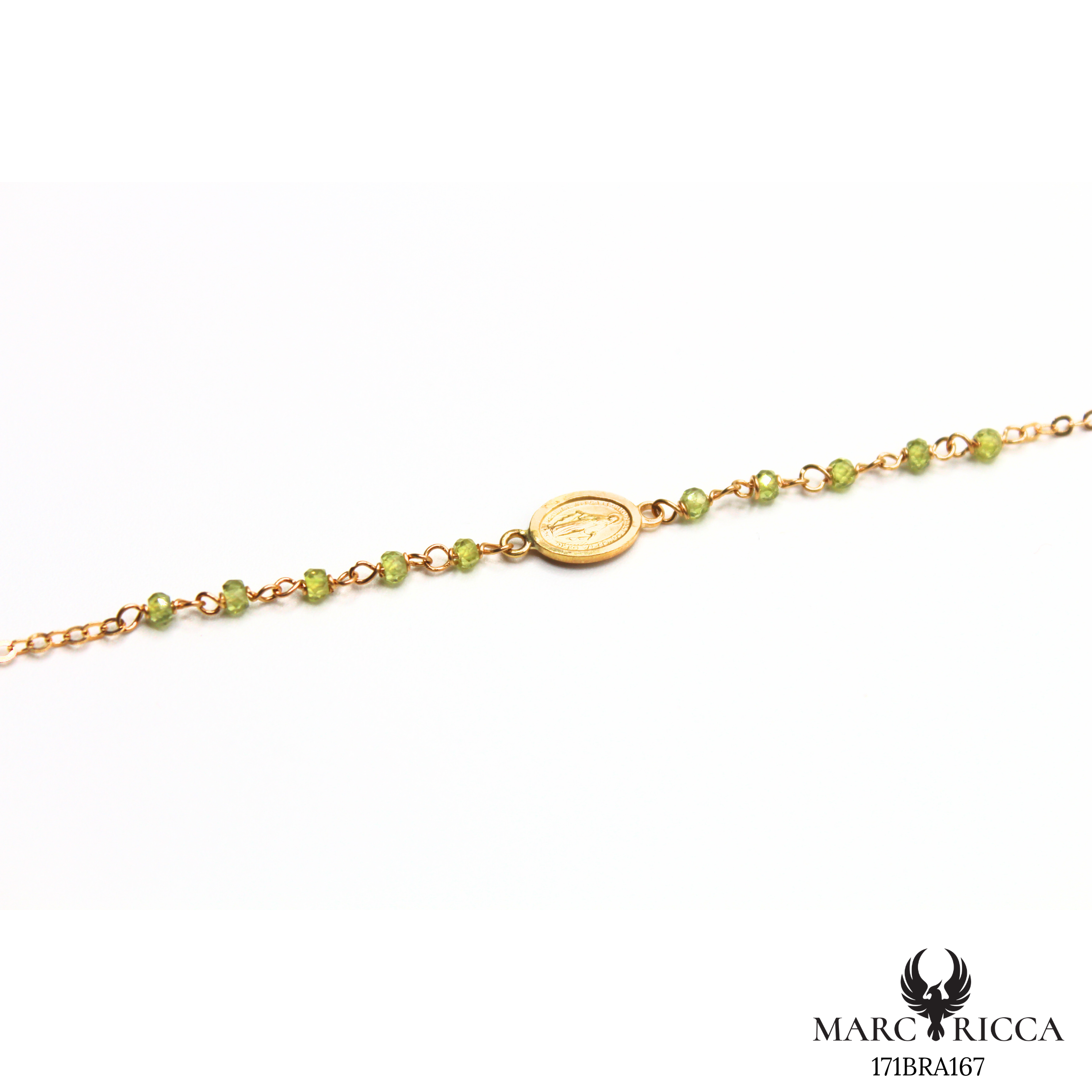 Bracelet Or Madone & Perle Cristal Colorés