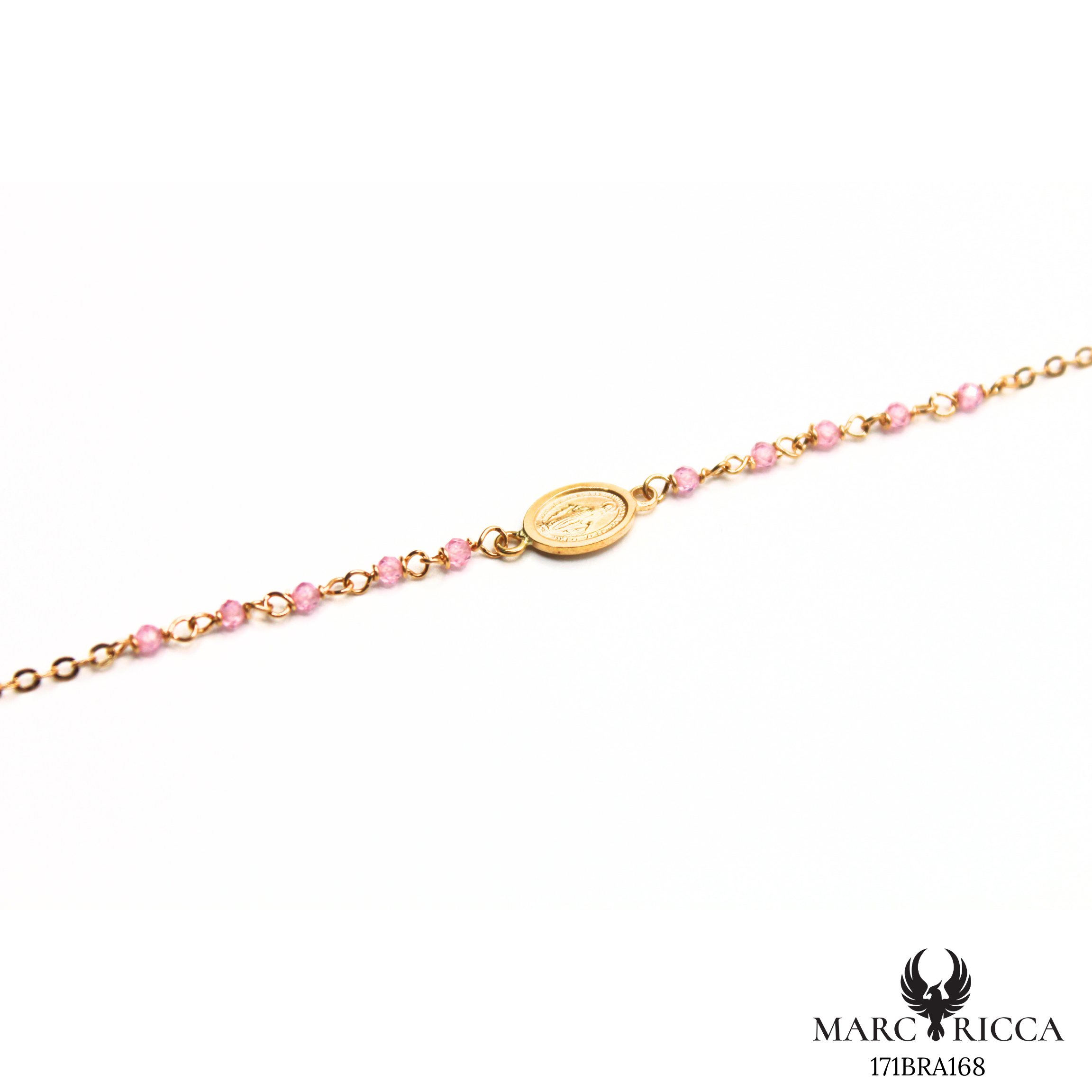 Bracelet Or Madone & Perle Cristal Colorés
