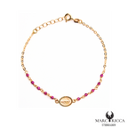 Bracelet Or Madone & Perle Cristal Colorés