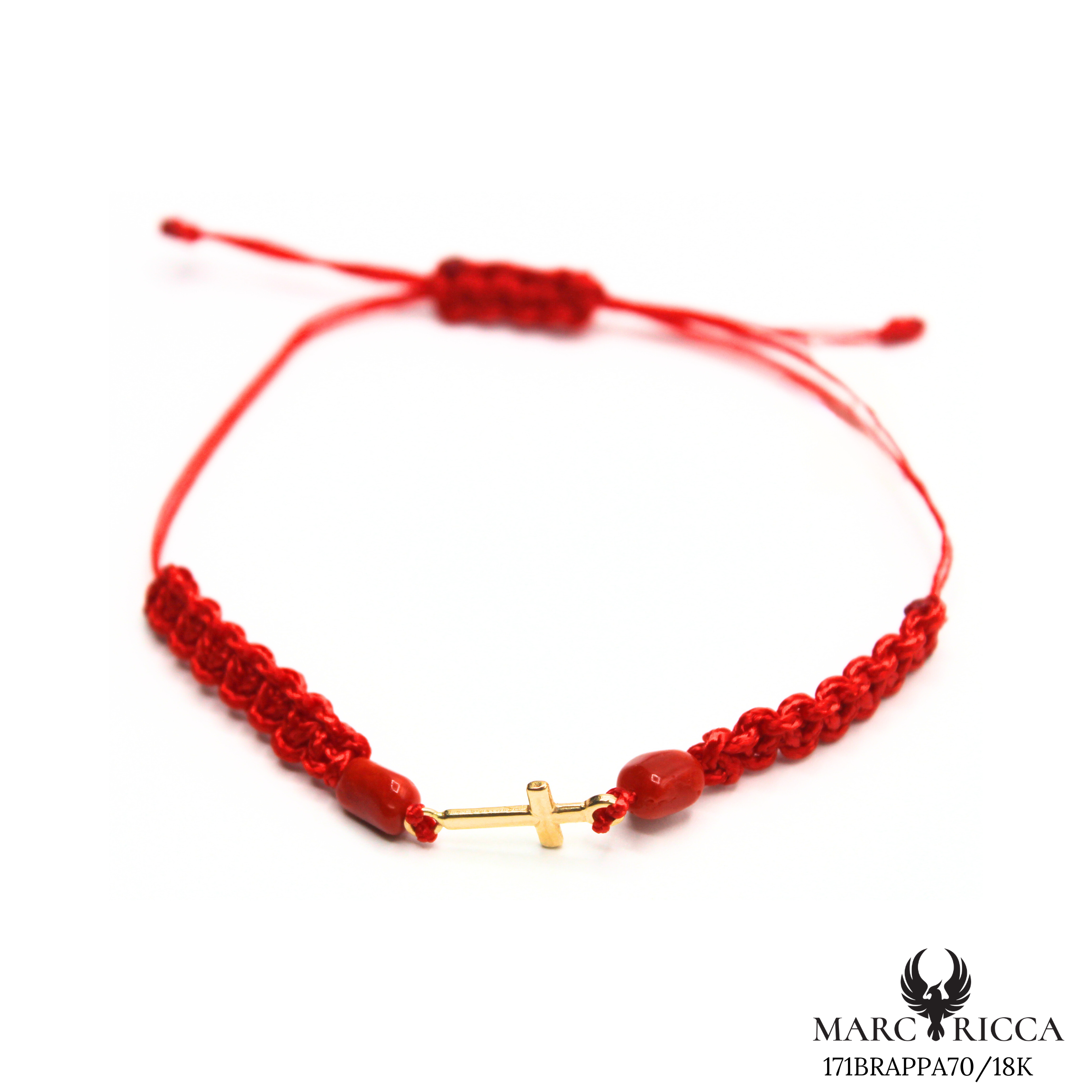 Bracelet Or Cordon Corail Sasso & Croix