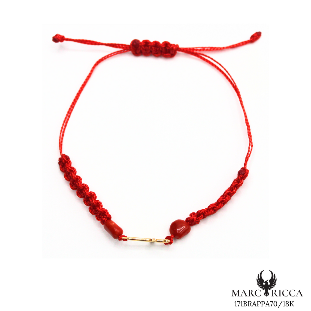 Bracelet Or Cordon Corail Sasso & Croix