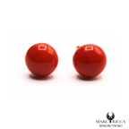 Boucles Or Corail Perle Plate