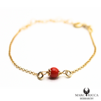 Bracelet Vermeil Corail Perle Seule