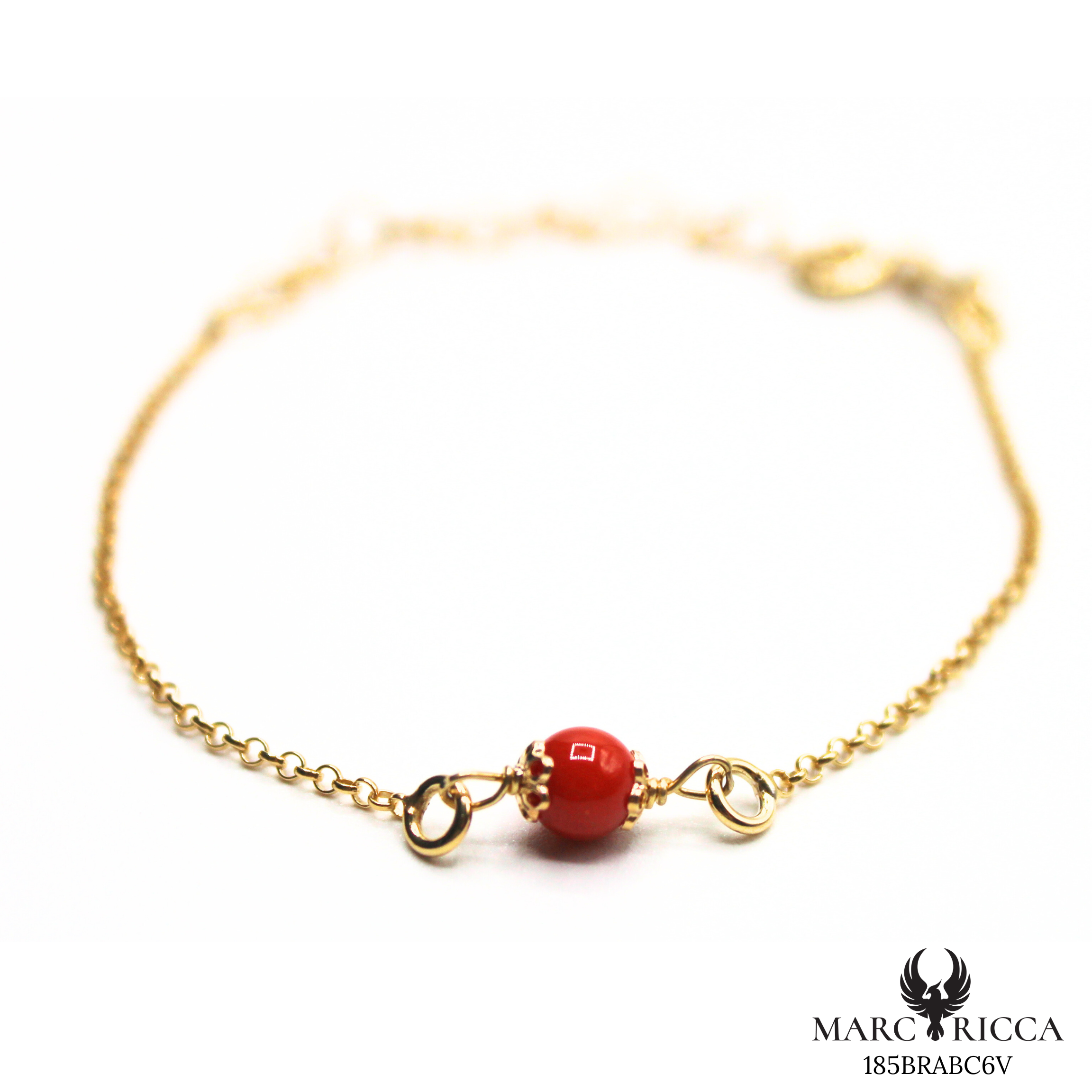 Bracelet Vermeil Corail Perle Seule