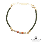 Bracelet Vermeil Cordon Perle Corail & Agathe ou Œil Tigre