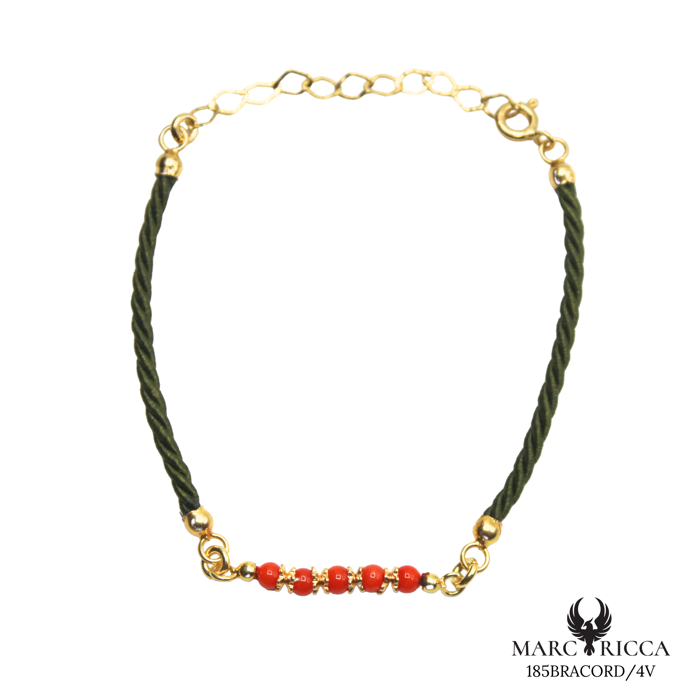 Bracelet Vermeil Cordon & Corail Perle
