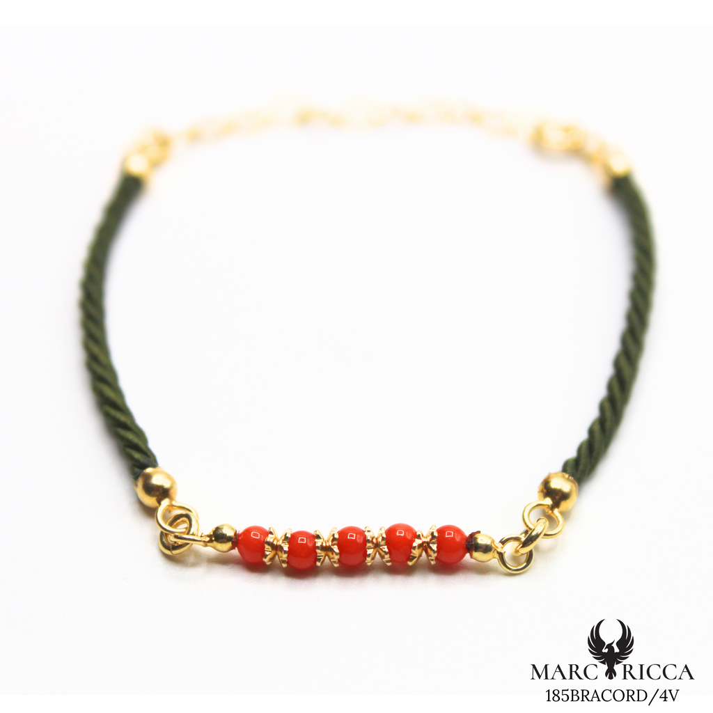 Bracelet Vermeil Cordon & Corail Perle