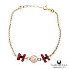 Bracelet Vermeil Corail, Oeil Sainte Lucie & Cristal Noir