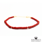 Bracelet Vermeil Corail Tube & Perle