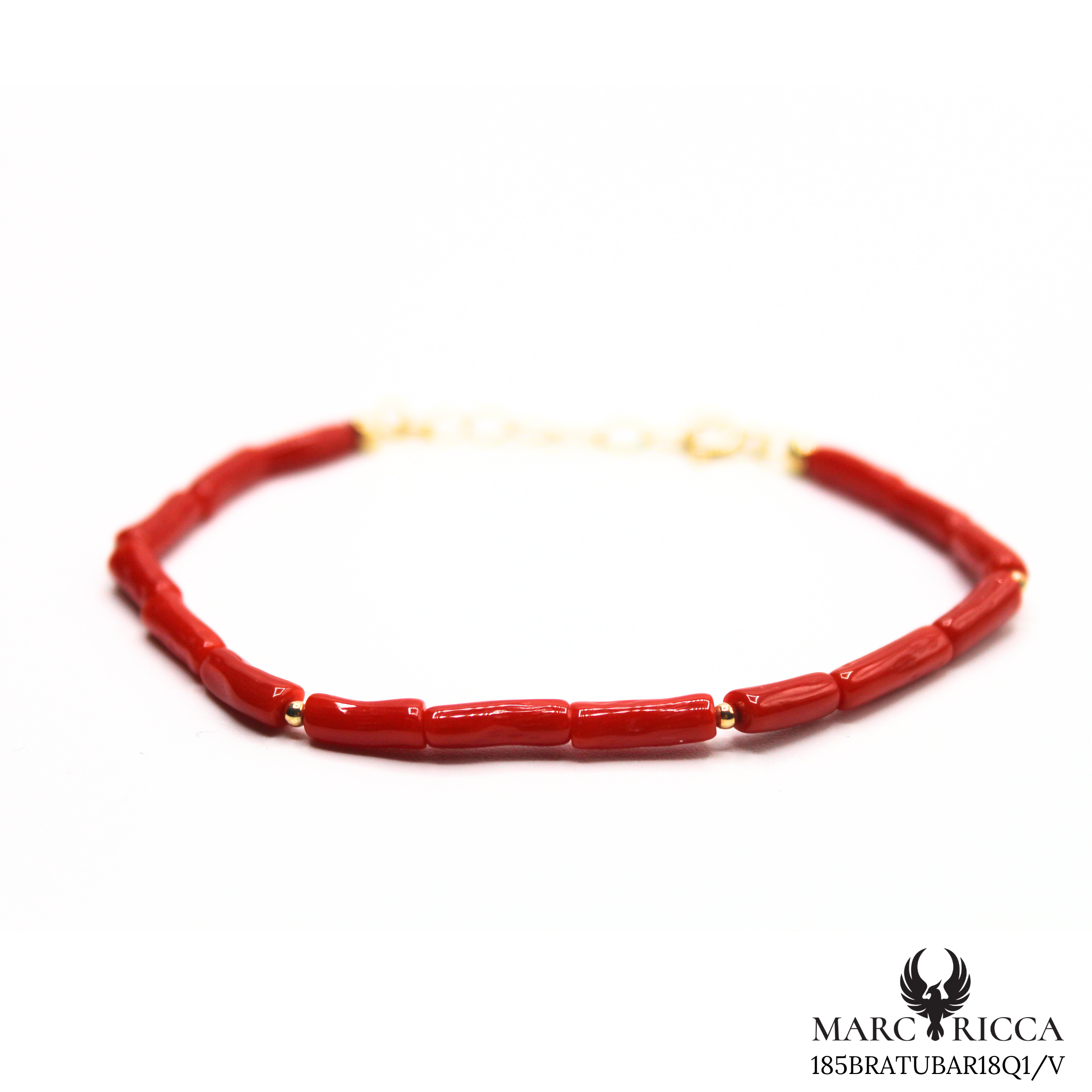 Bracelet Vermeil Corail Tube & Perle
