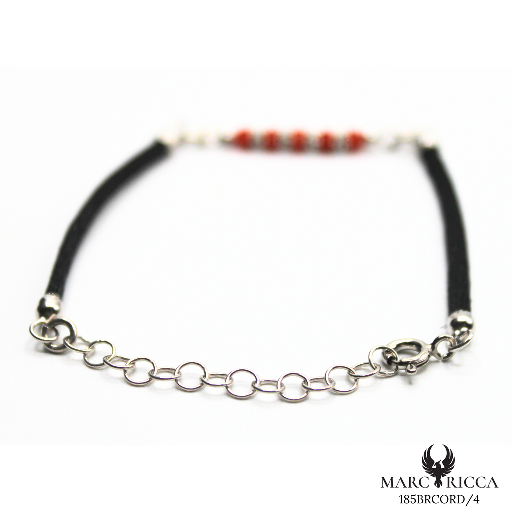 Bracelet Argent Corail Perle & Satin