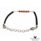 Bracelet Argent Corail Perle & Satin