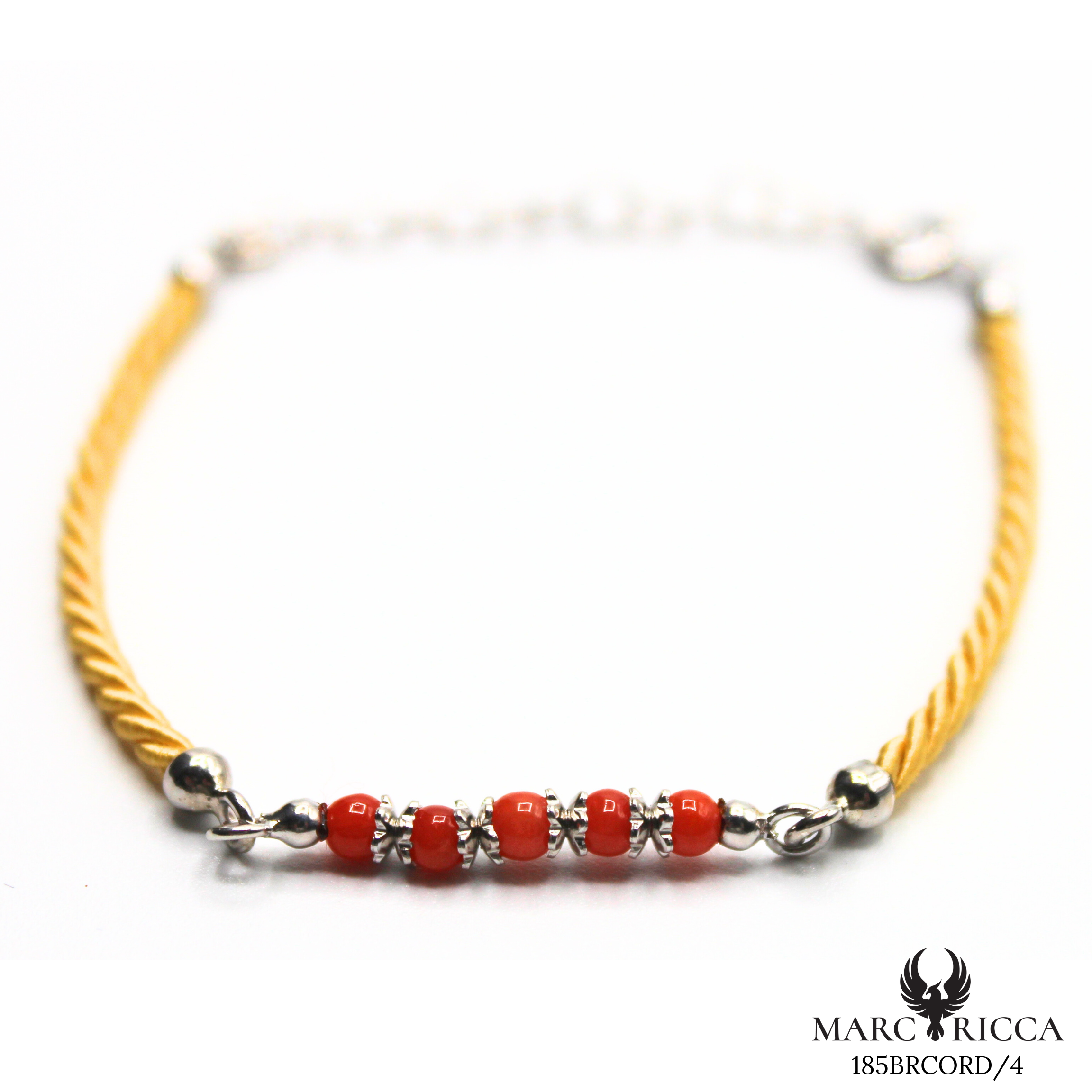 Bracelet Argent Corail Perle & Cordon