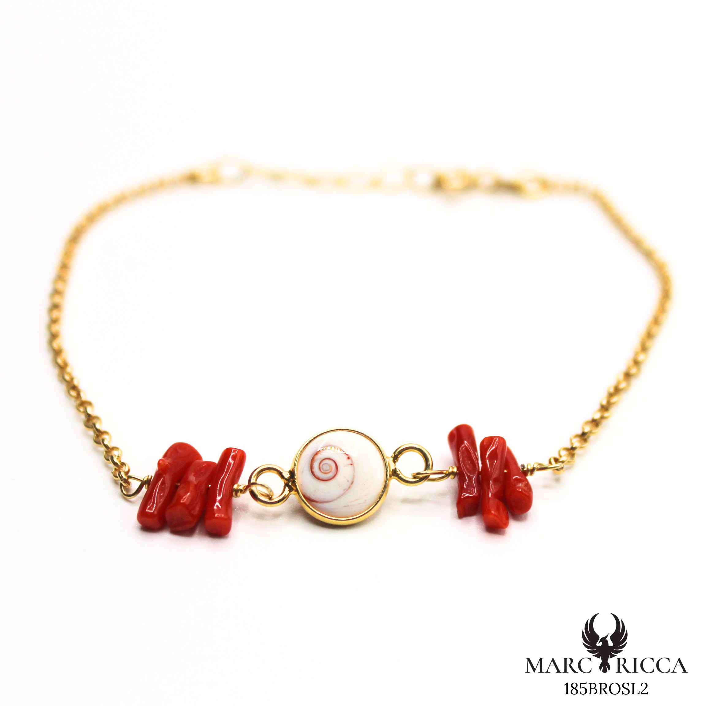 Bracelet Vermeil Corail & Œil de Sainte Lucie