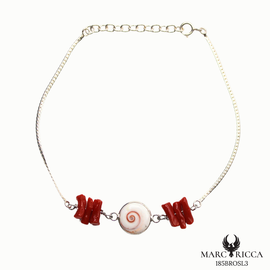 Bracelet Argent Corail & Œil Sainte Lucie