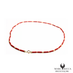 Collier Or Corail Tube & Perles Or