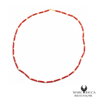Collier Or Corail Tube & Perles Or