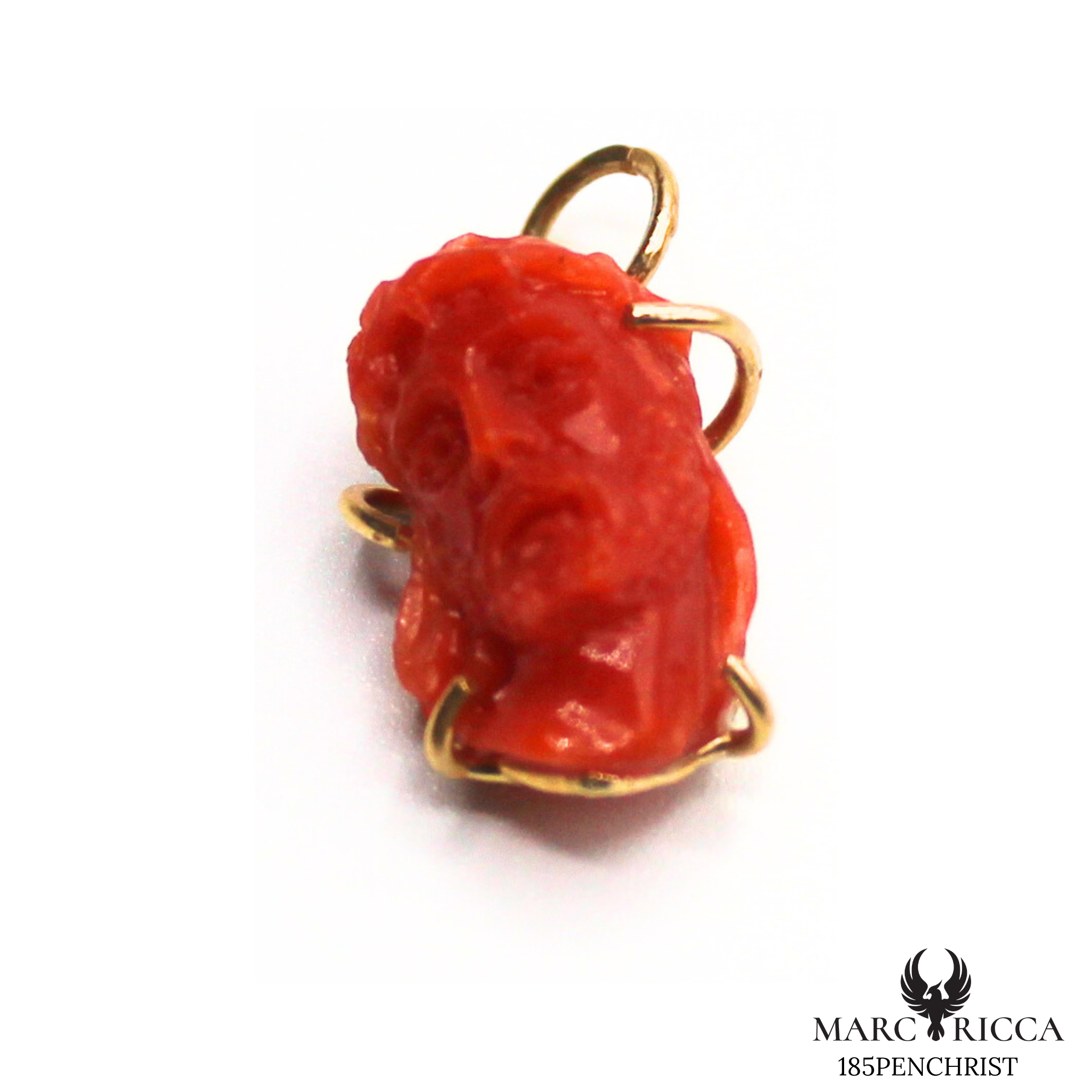 Pendentif Or Corail Christ Pièce Unique