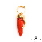 Pendentif Or Corail Corne Pièce Unique