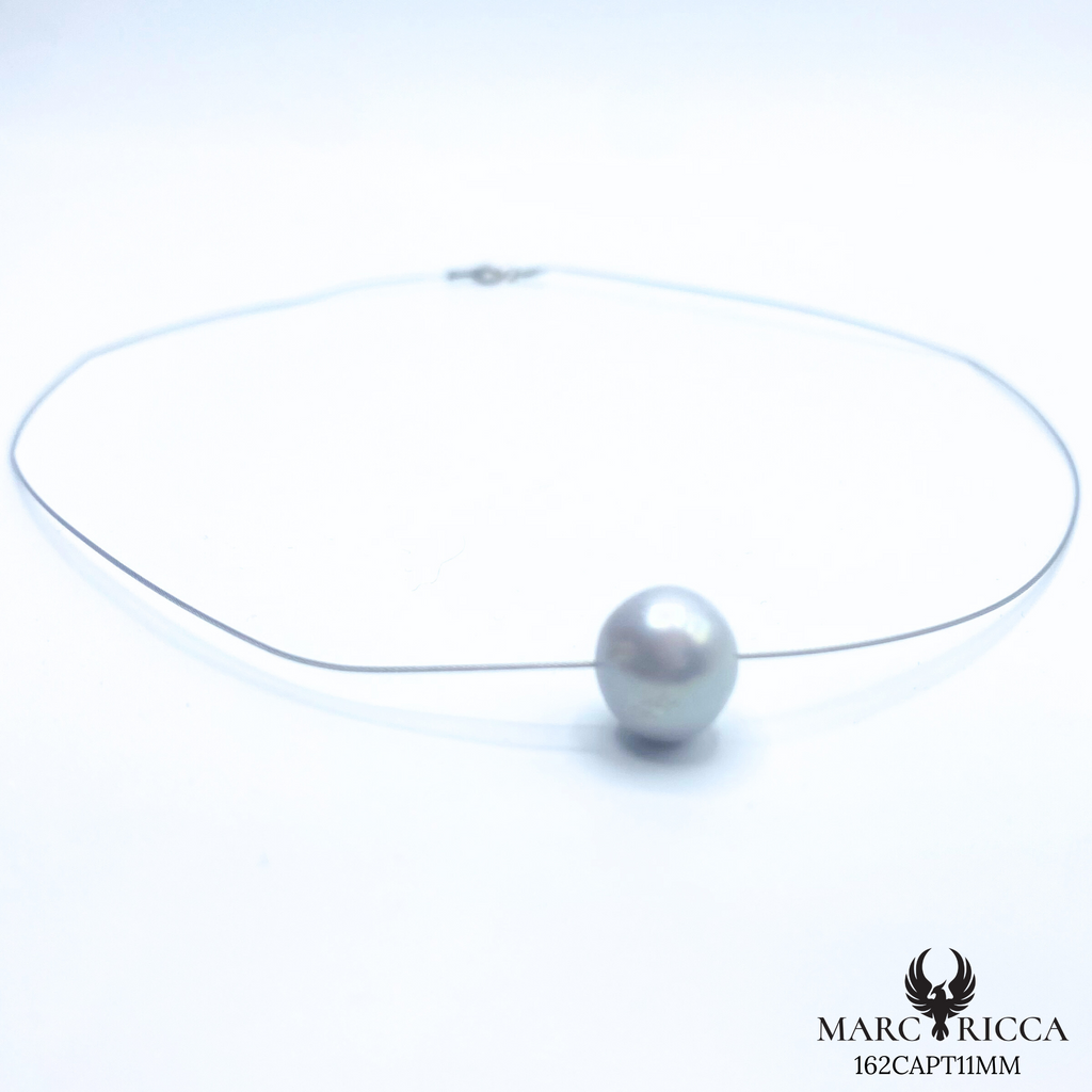 Collier en câble acier et perle