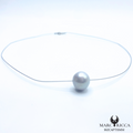 Collier en câble acier et perle