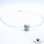Collier en câble acier et perle