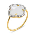 Bague Nacre Blanche Diamants Or Jaune VICTORIA DIAMANTS