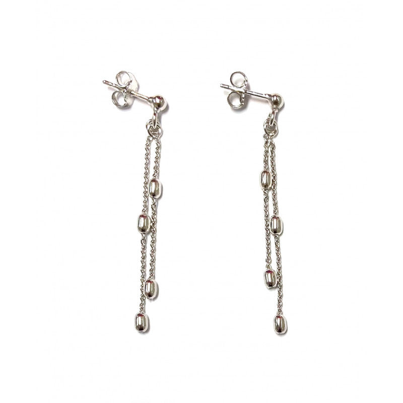 Boucles d'Oreilles Argent double fils olives - VALENZI