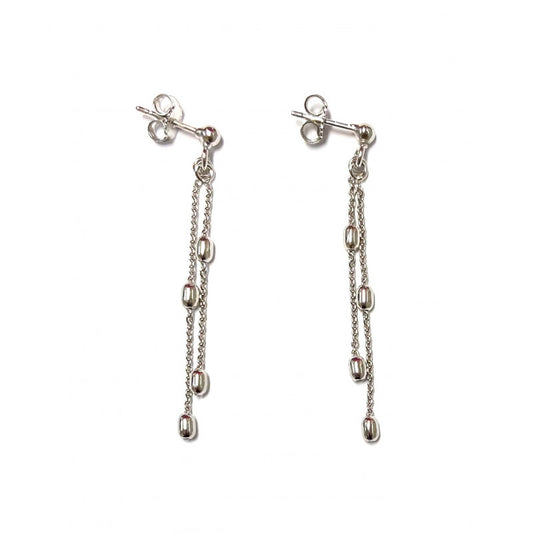 Boucles d'Oreilles Argent double fils olives - VALENZI