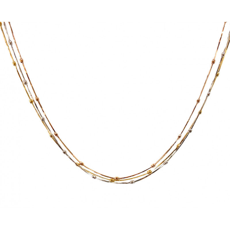 Collier trois rangs Argent 3 couleurs - Valenzi